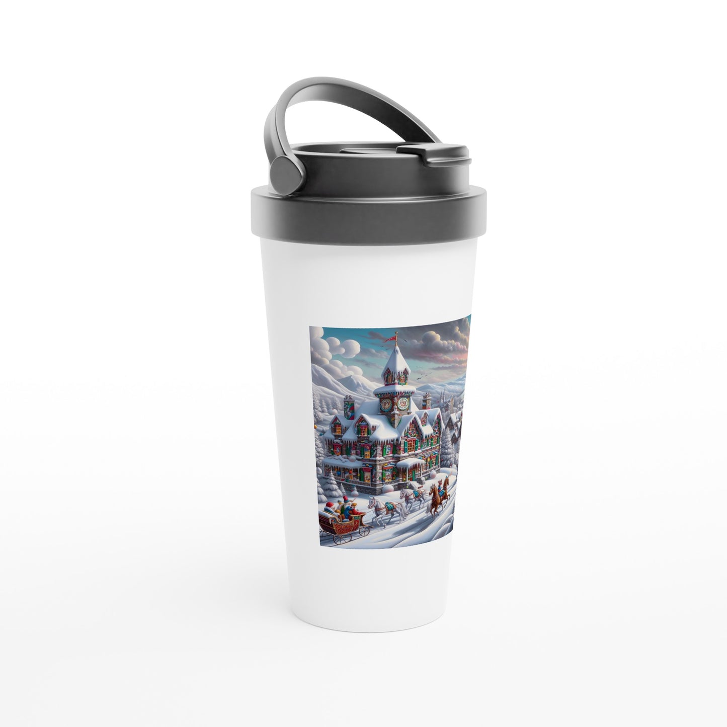 White 15oz Stainless Steel Travel Mug - Winter 95