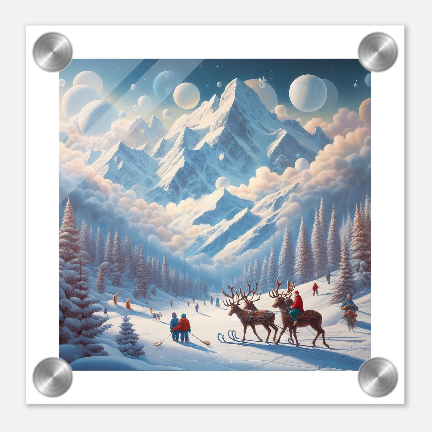 Wall Art - Winter 34 - Deer and planets