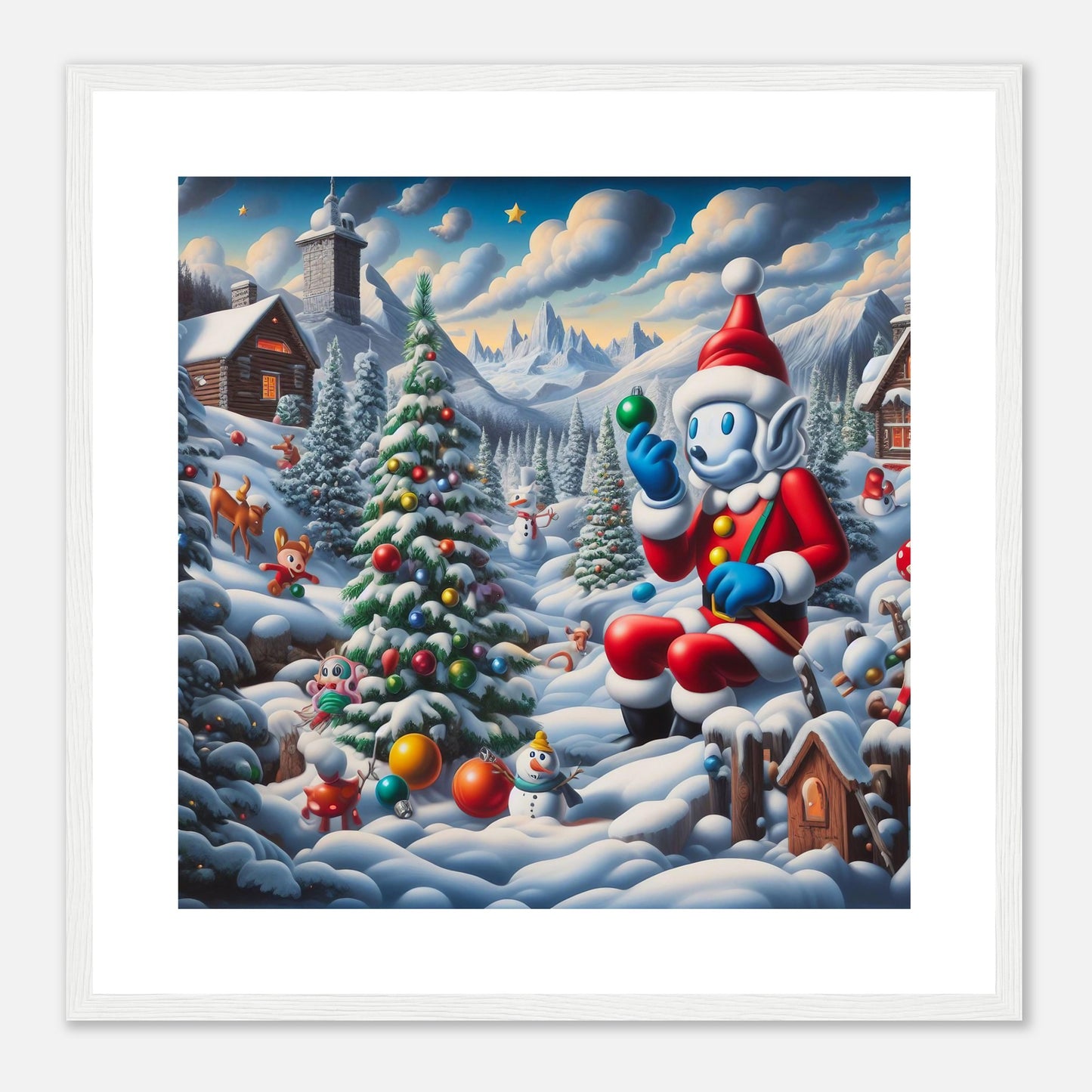 Wall Art - Winter 42 - Snowman and Christmas tree