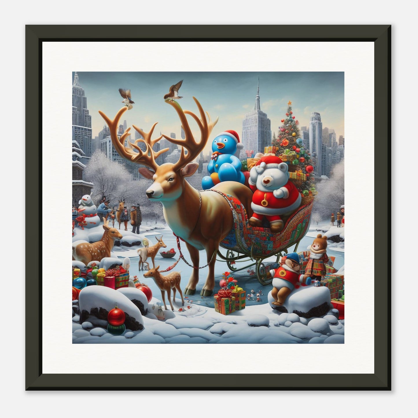 Wall Art - Winter 31 - Reindeer and polar bear