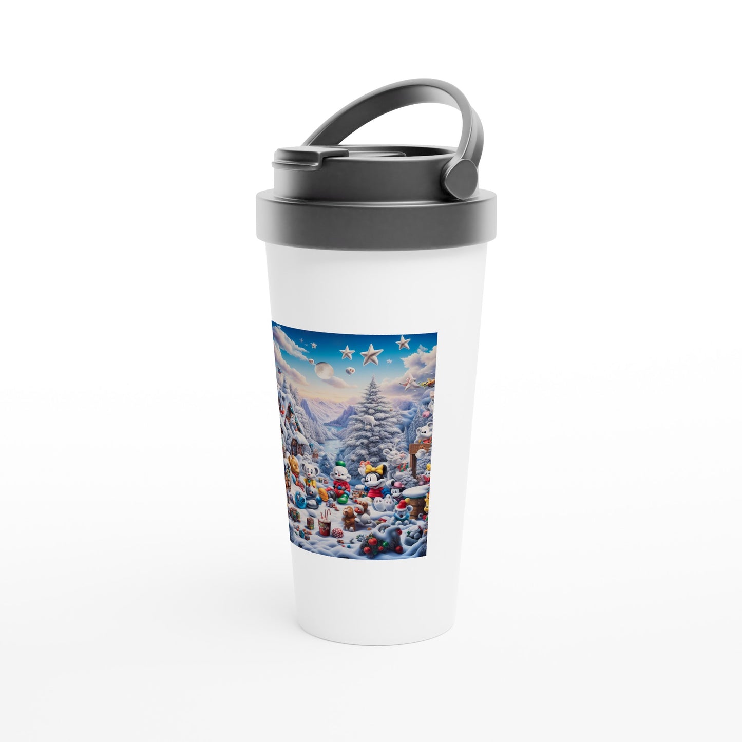 White 15oz Stainless Steel Travel Mug - Winter 61