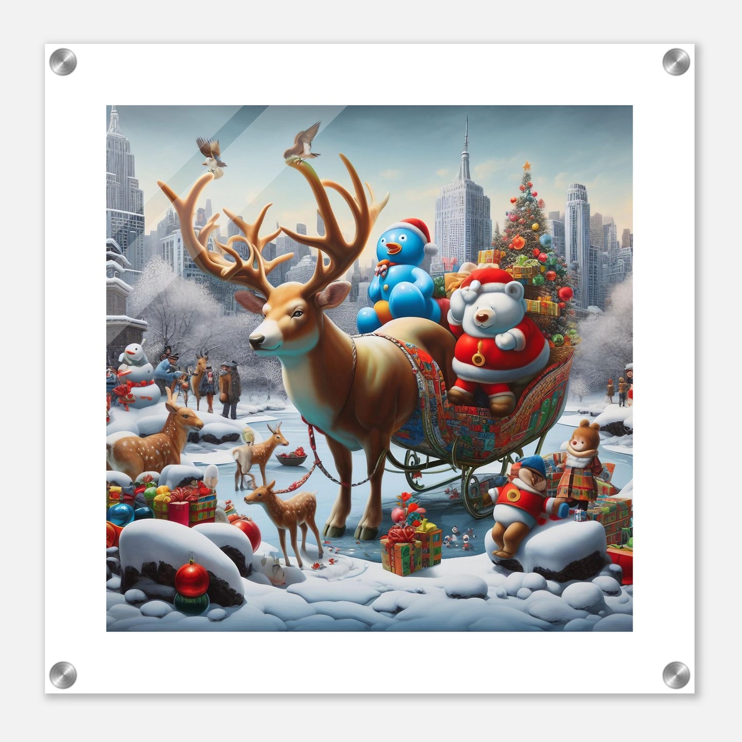 Wall Art - Winter 31 - Reindeer and polar bear