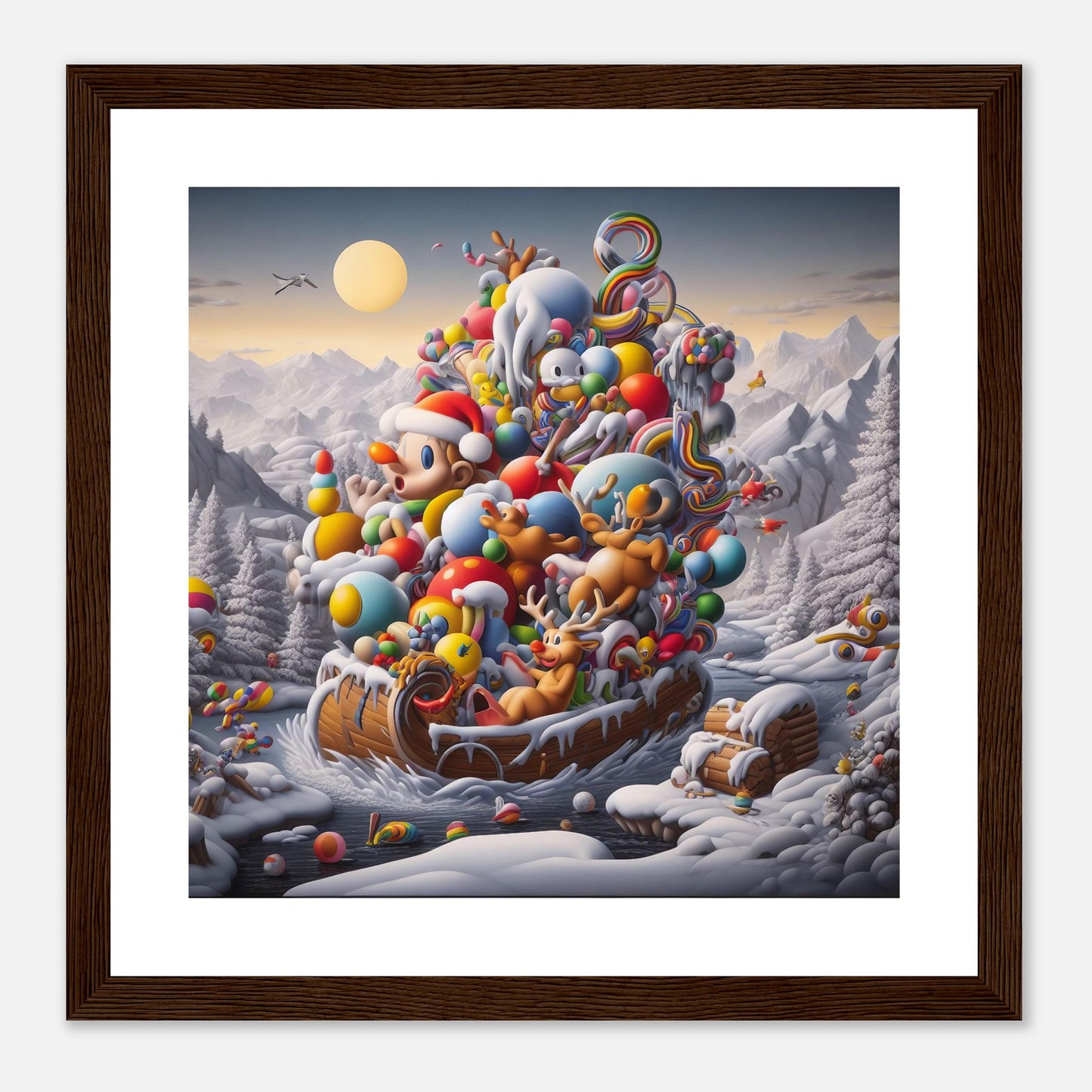 Wall Art - Winter 59 - Boy, Sleigh, Toys