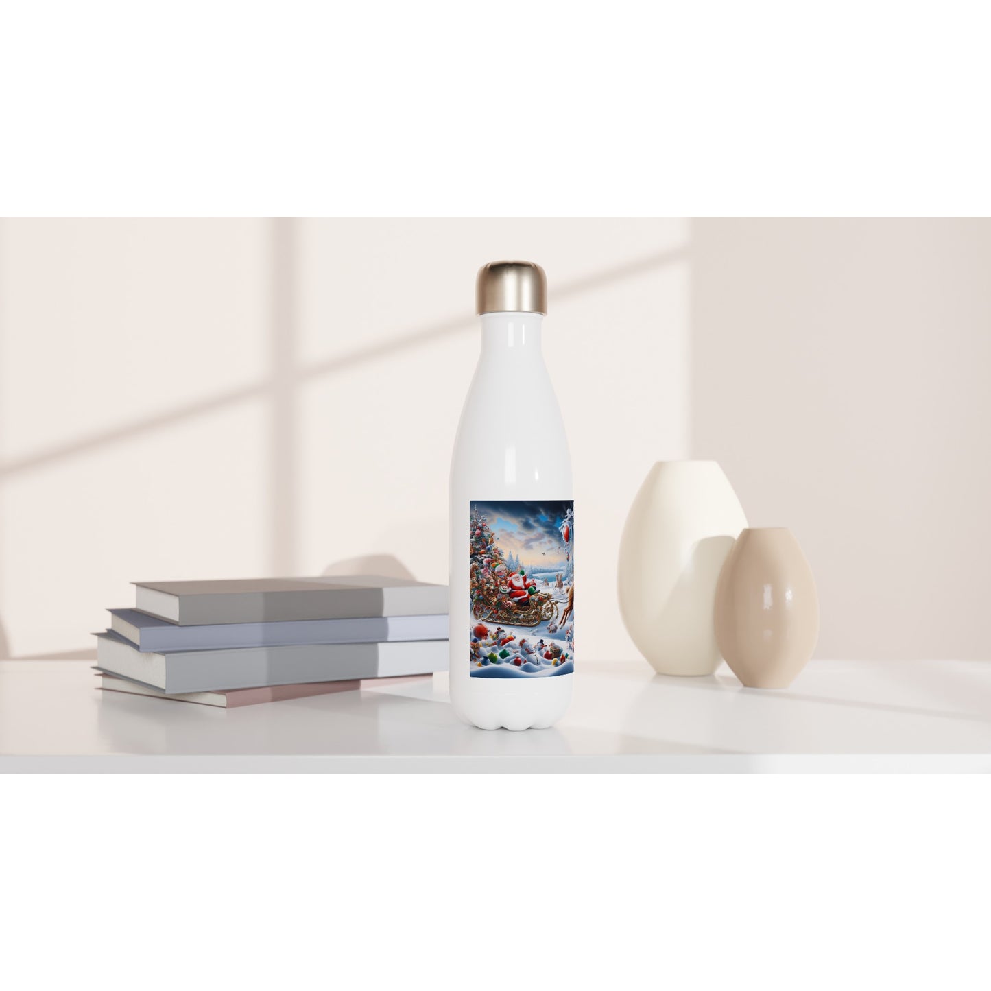 White 17oz Stainless Steel Water Bottle - Winter 166