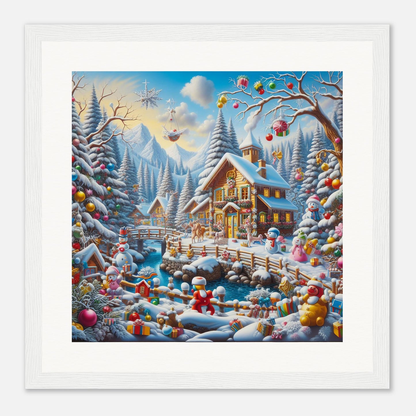 Wall Art - Winter 13 - Village nestled in a snow-covered mountain valley