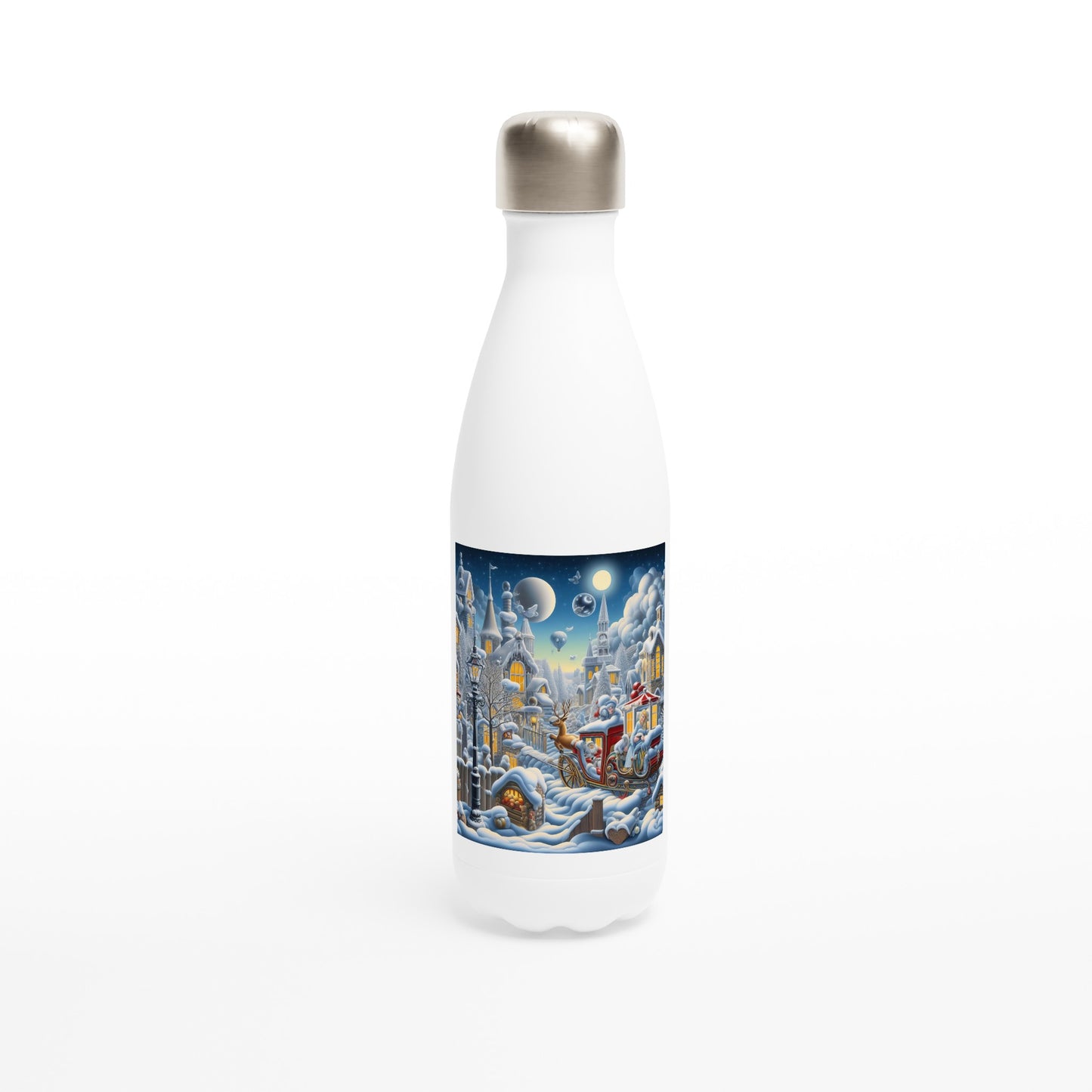 White 17oz Stainless Steel Water Bottle - Winter 194