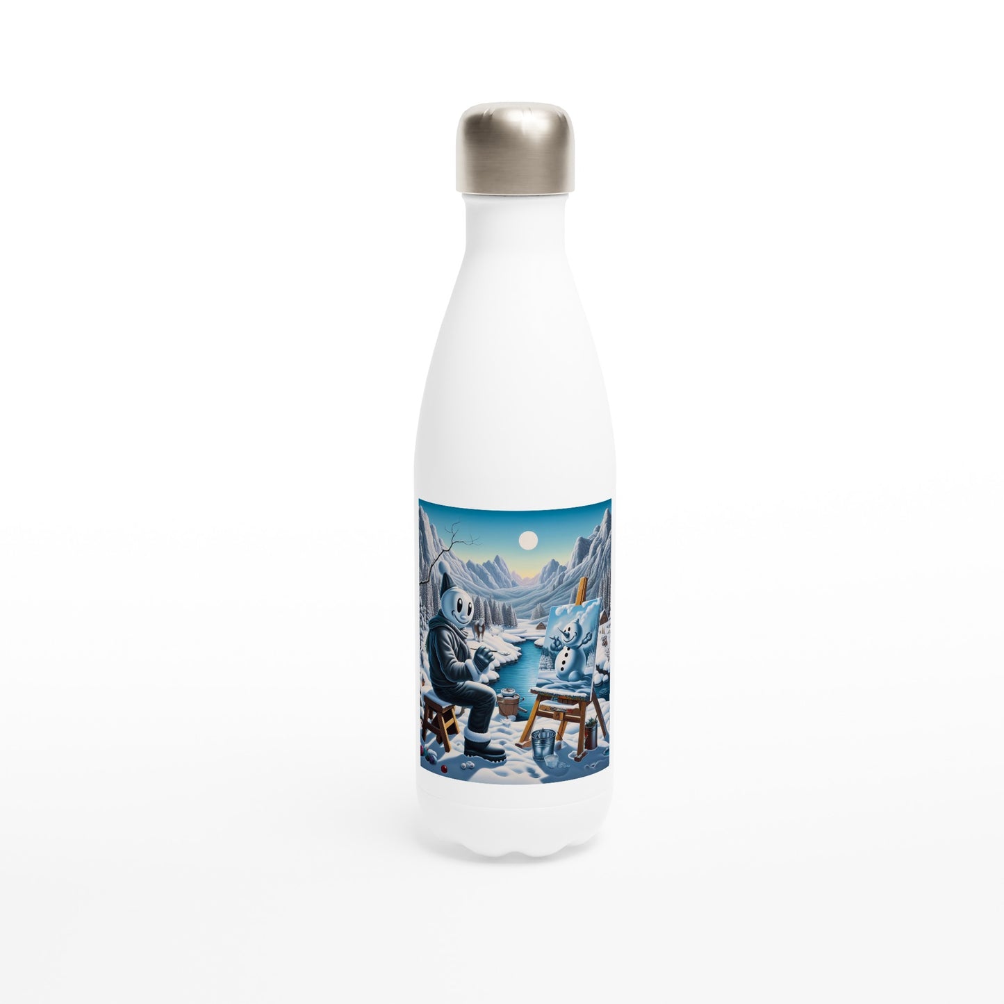 White 17oz Stainless Steel Water Bottle - Winter 79