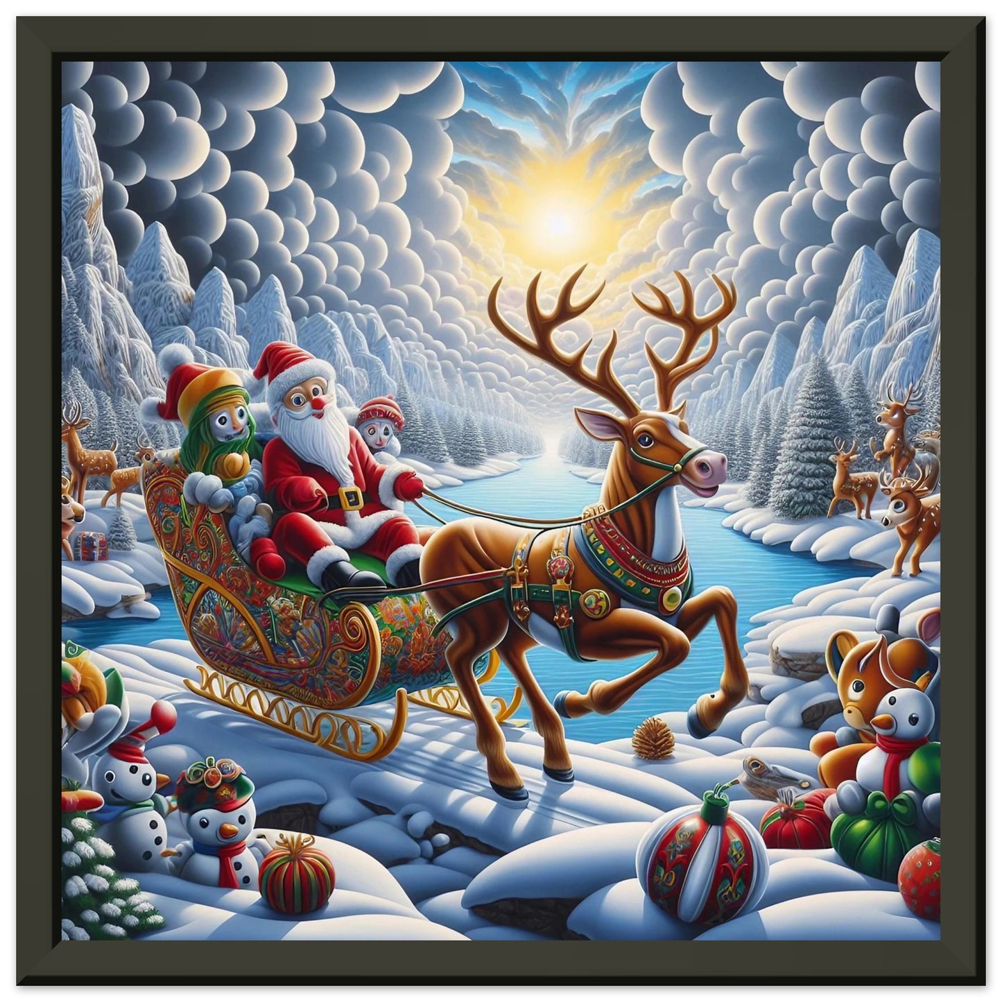 Wall art - Santa Claus and Reindeer