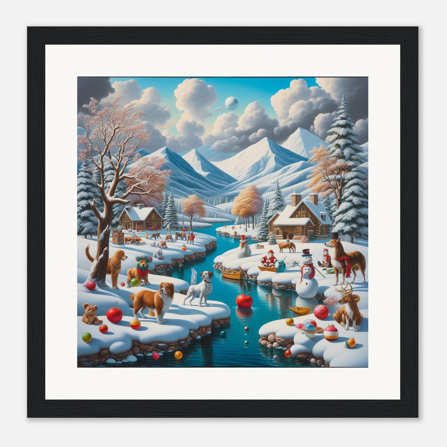 Wall Art - Winter 7 - Animals, River and Mountains