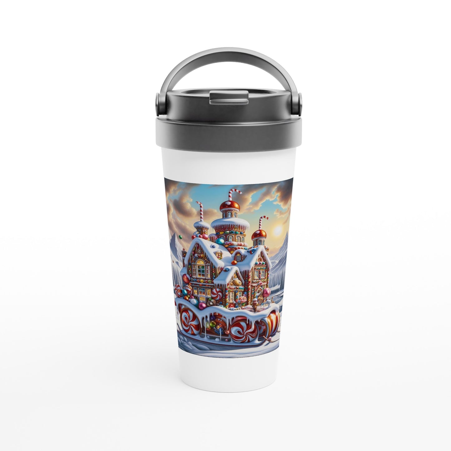 White 15oz Stainless Steel Travel Mug - Winter 158