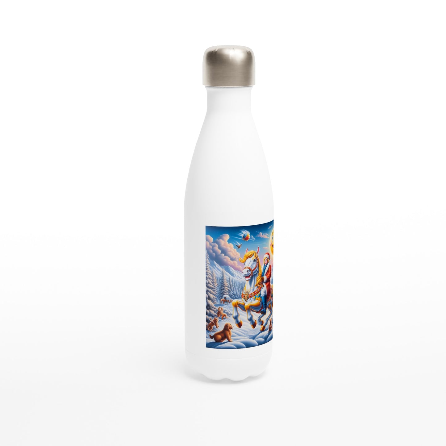 White 17oz Stainless Steel Water Bottle - Winter 148