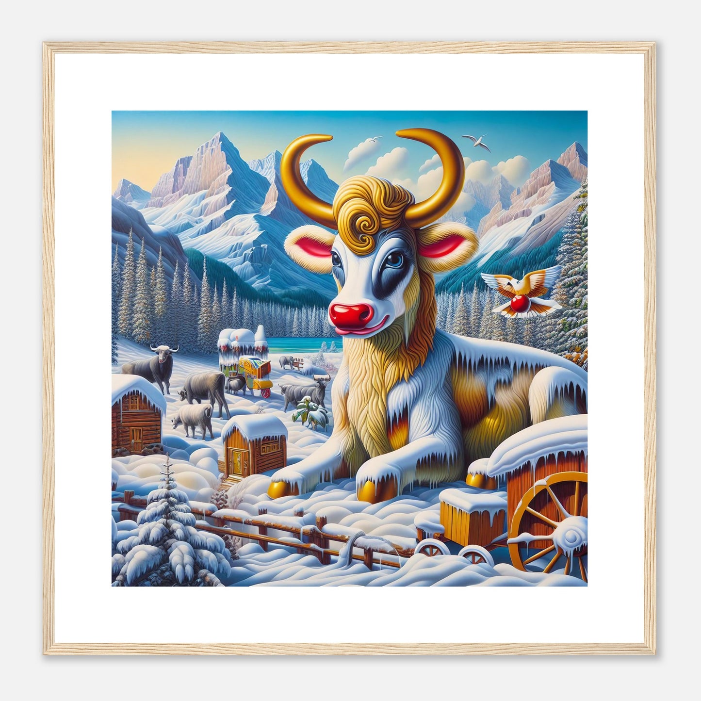 Wall Art - Winter 70 - Sitting cow