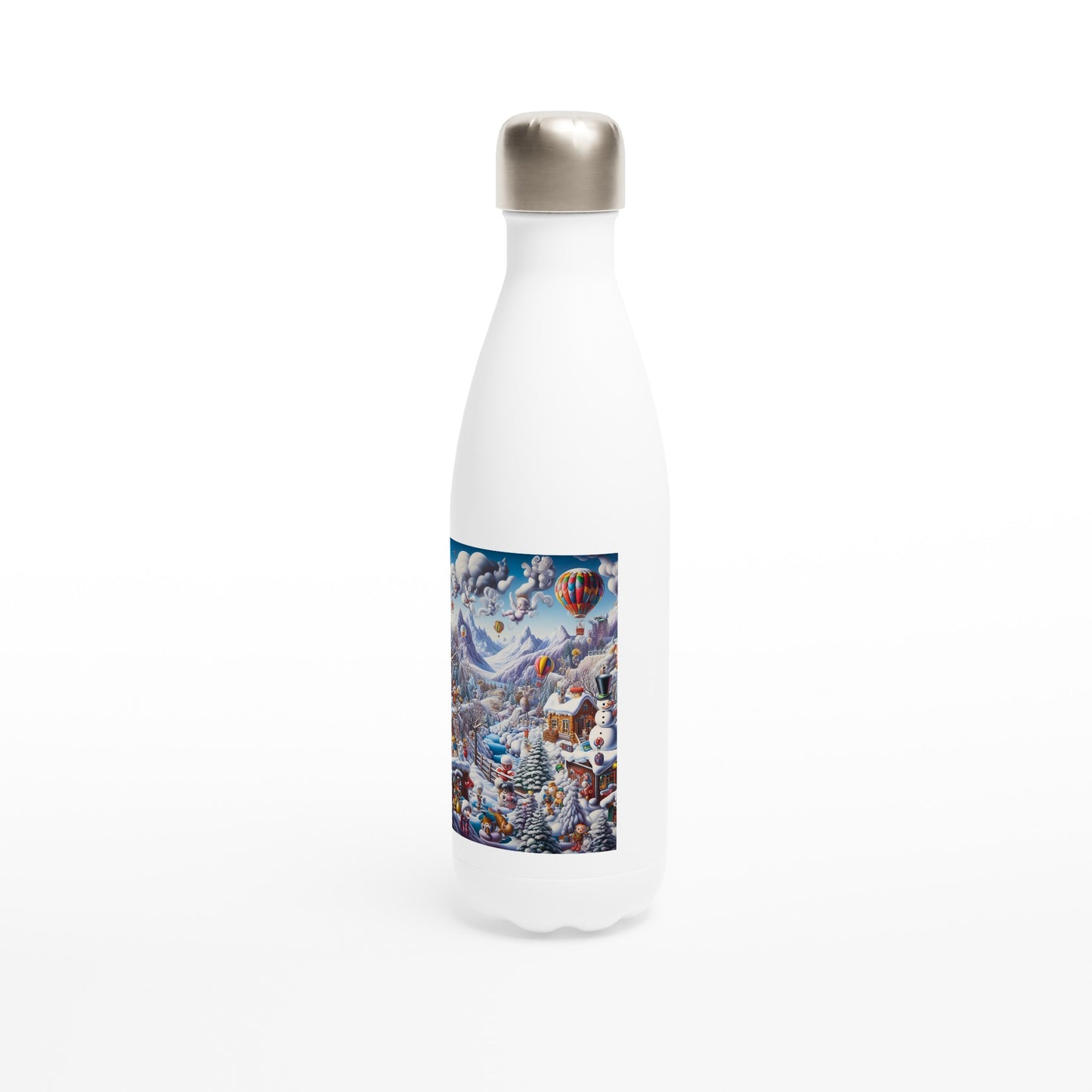 White 17oz Stainless Steel Water Bottle - Winter 146