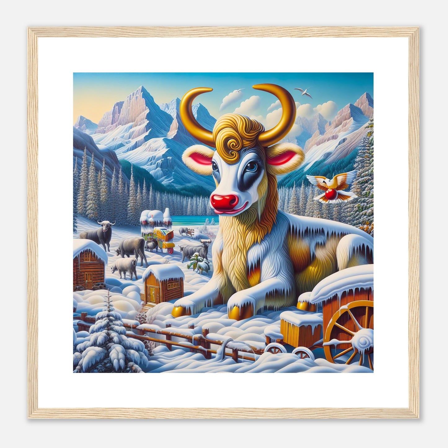 Wall Art - Winter 70 - Sitting cow