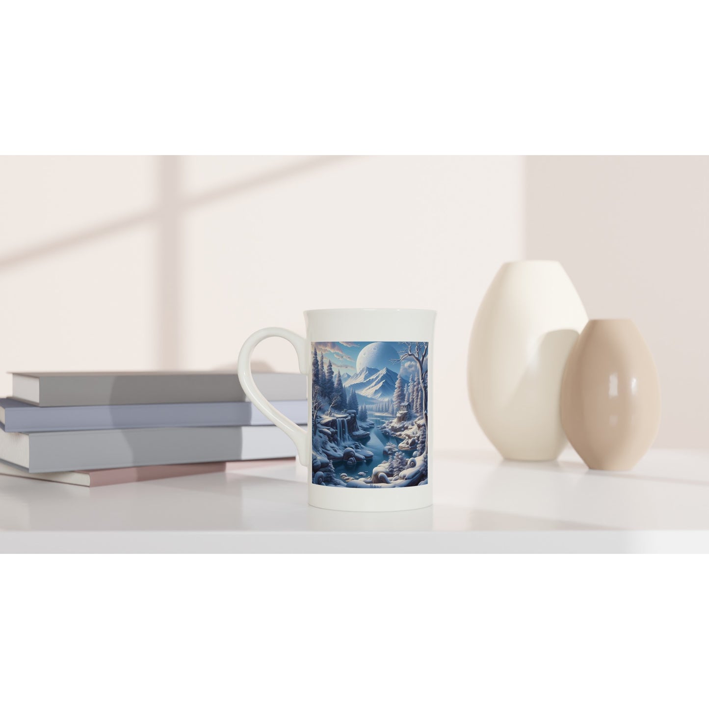 White 10oz Porcelain Slim Mug - Winter 174