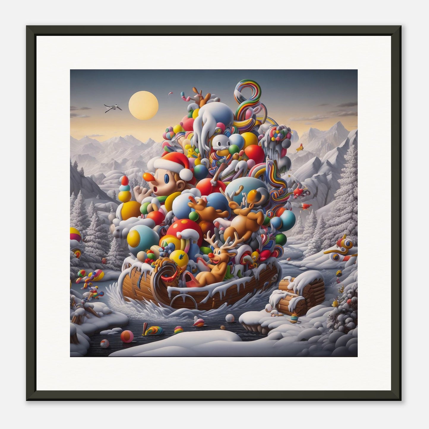 Wall Art - Winter 59 - Boy, Sleigh, Toys