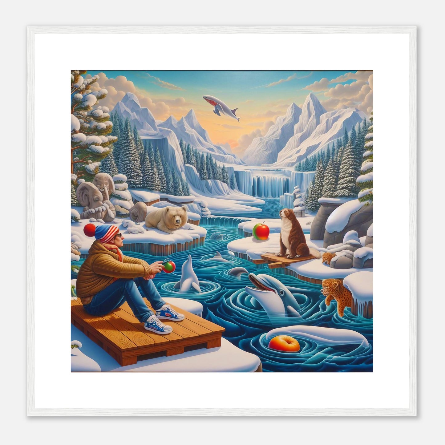 Wall Art - Winter 64 - Man by the river