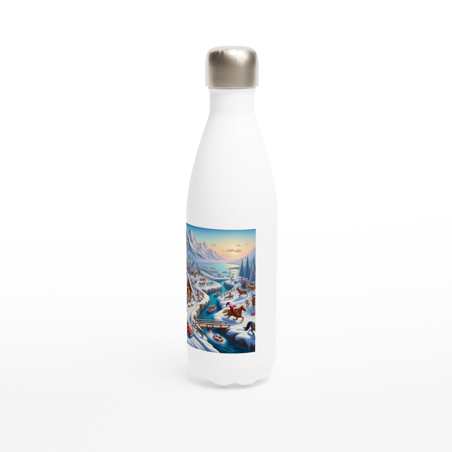 White 17oz Stainless Steel Water Bottle - Winter 81