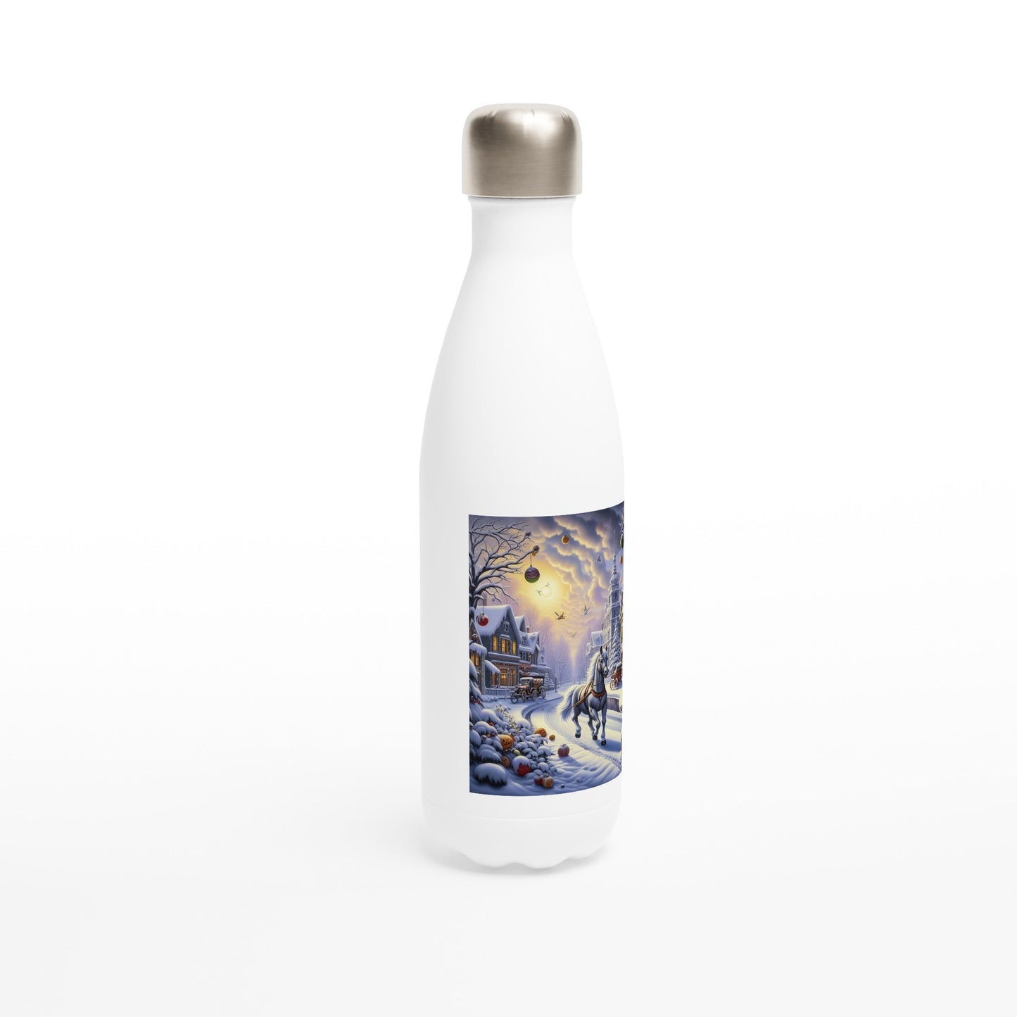 White 17oz Stainless Steel Water Bottle - Winter 73