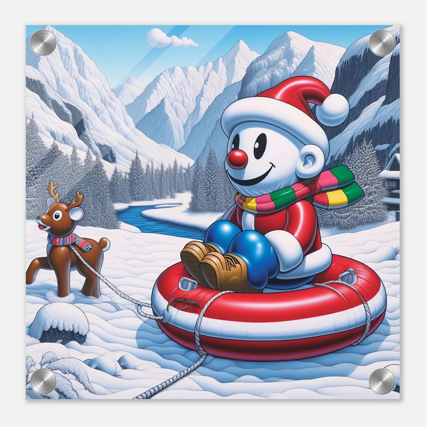 Wall art - Snowman with reindeer