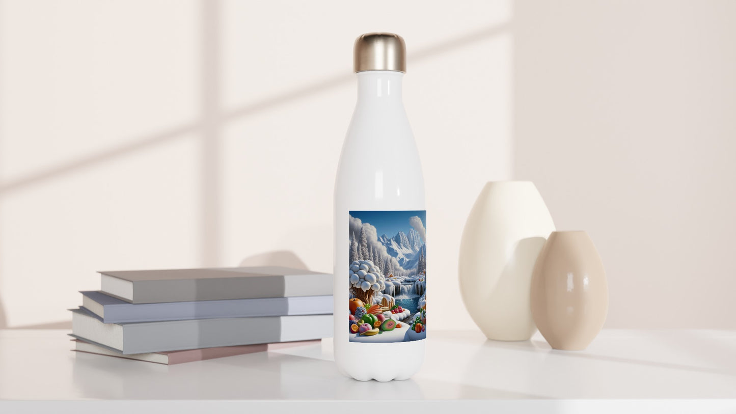 White 17oz Stainless Steel Water Bottle - Winter 72