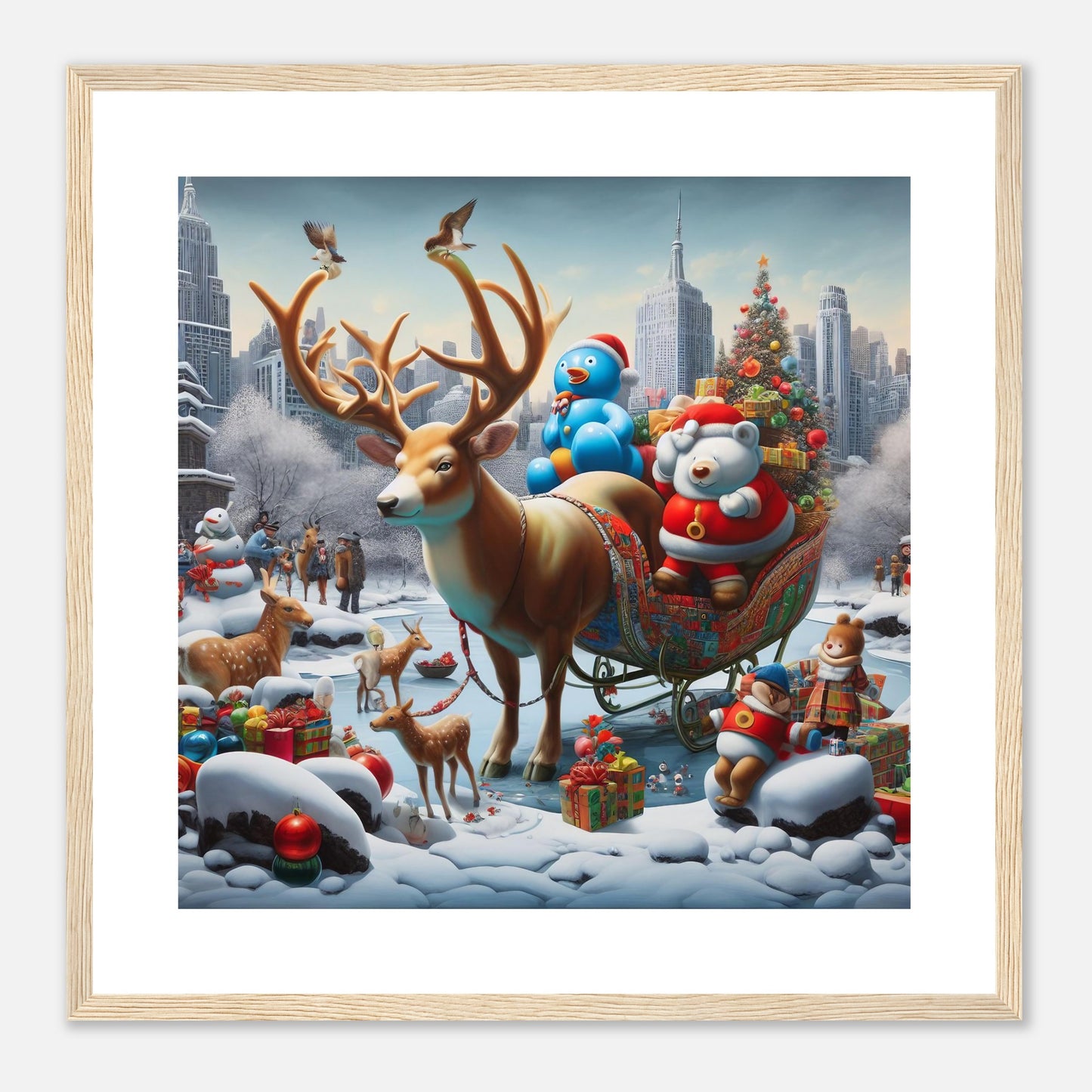 Wall Art - Winter 31 - Reindeer and polar bear