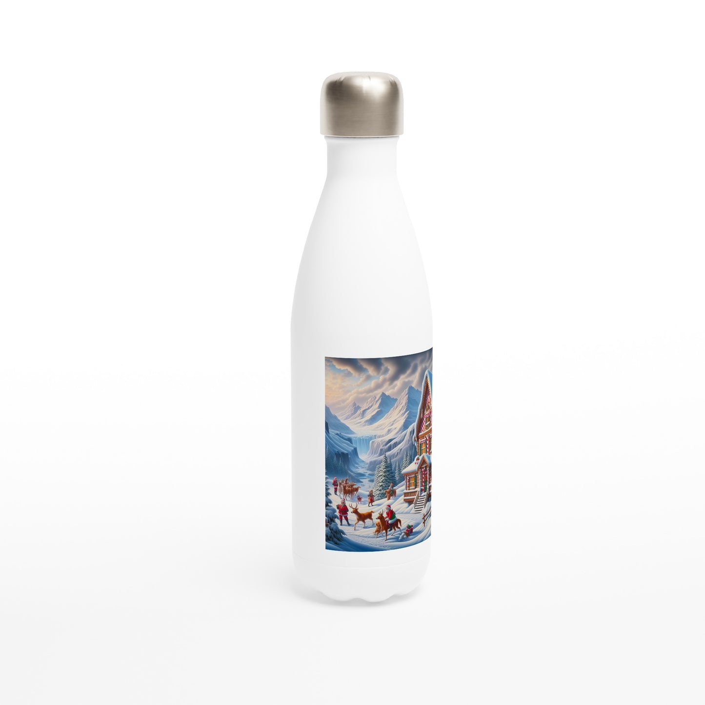 White 17oz Stainless Steel Water Bottle - Winter 56