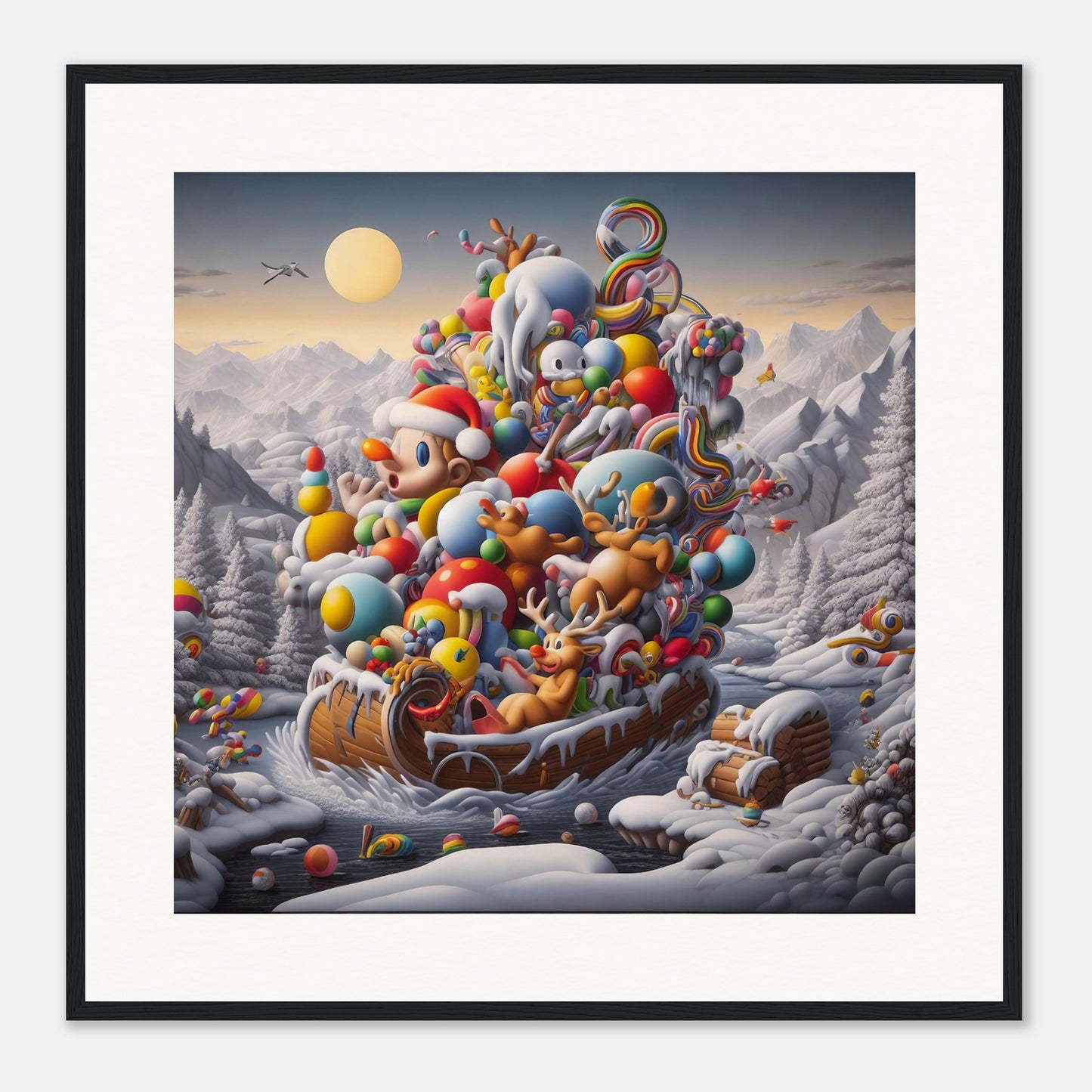Wall Art - Winter 59 - Boy, Sleigh, Toys
