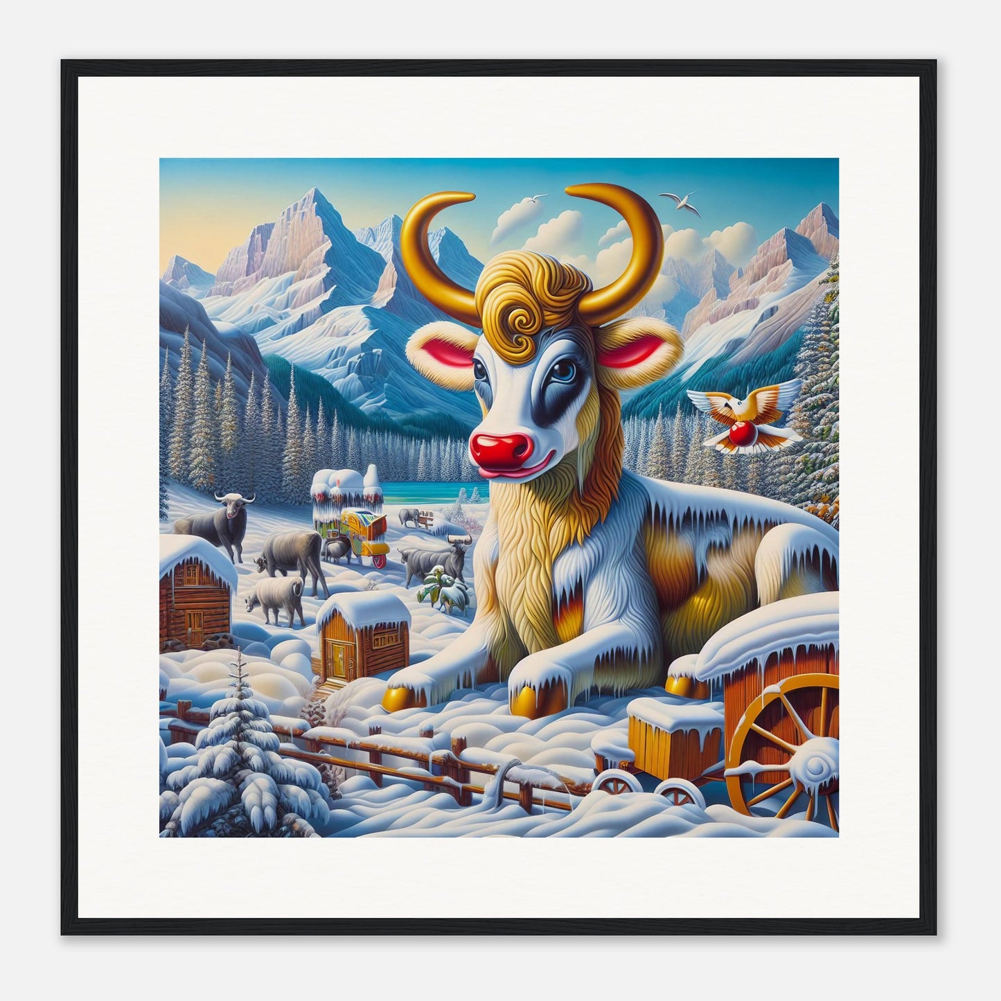Wall Art - Winter 70 - Sitting cow