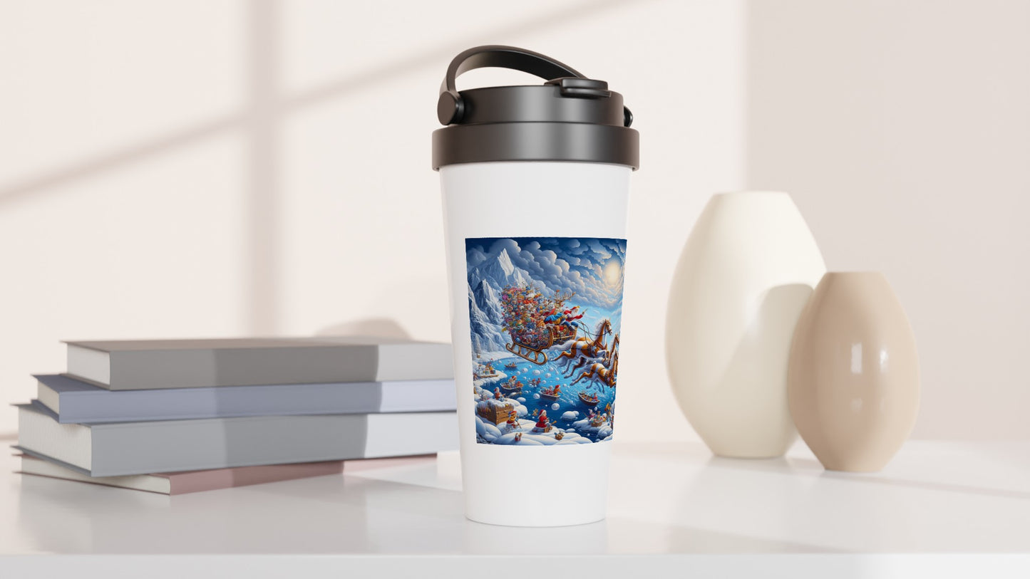 White 15oz Stainless Steel Travel Mug - Winter 185