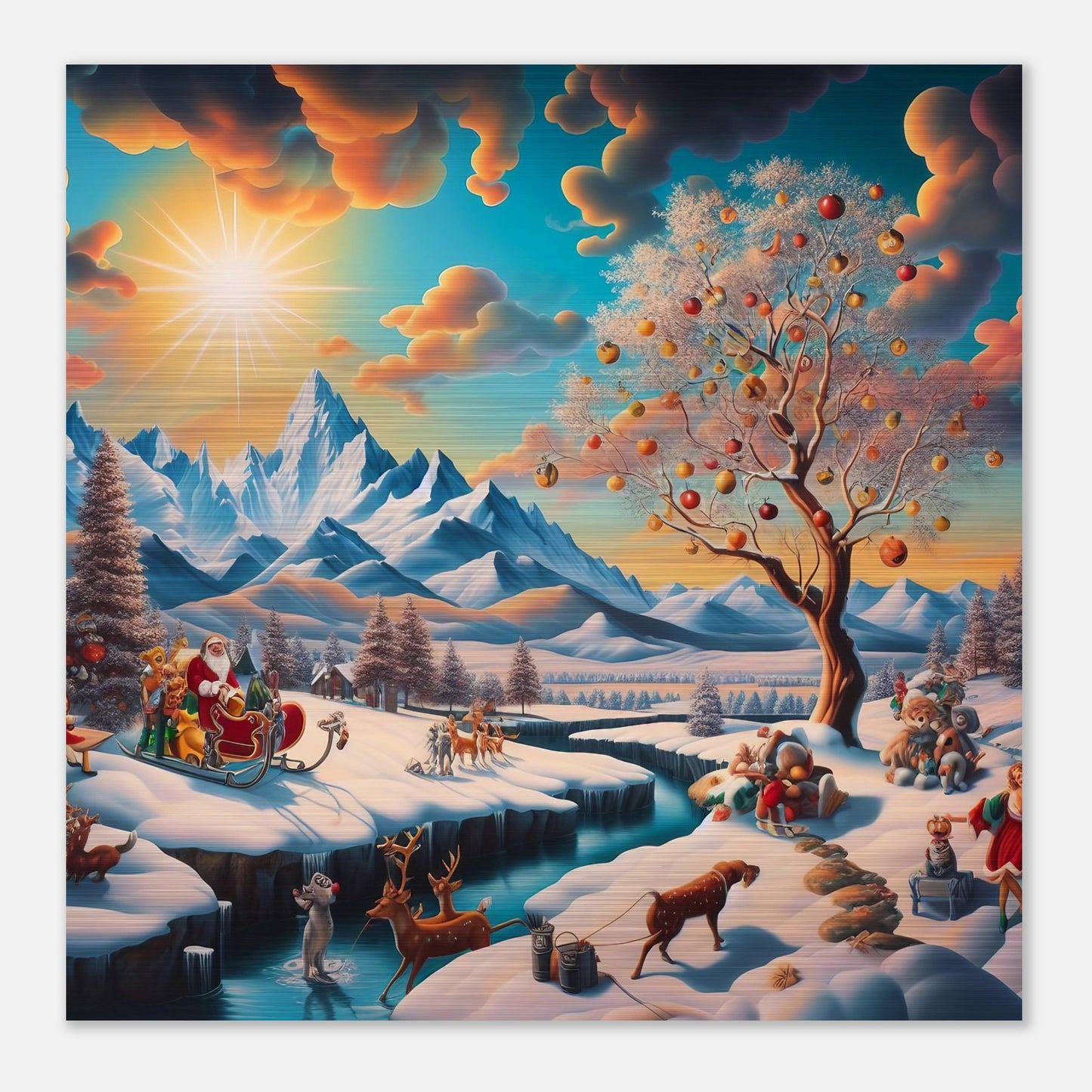 Wall Art - Winter 26 - Santa Claus and a tree