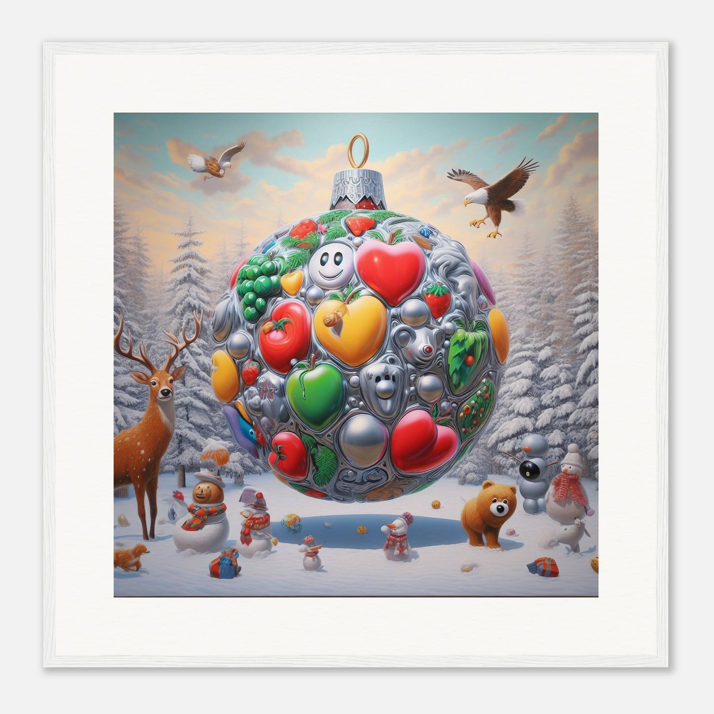 Wall Art - Winter 67 - Christmas ornament and a deer