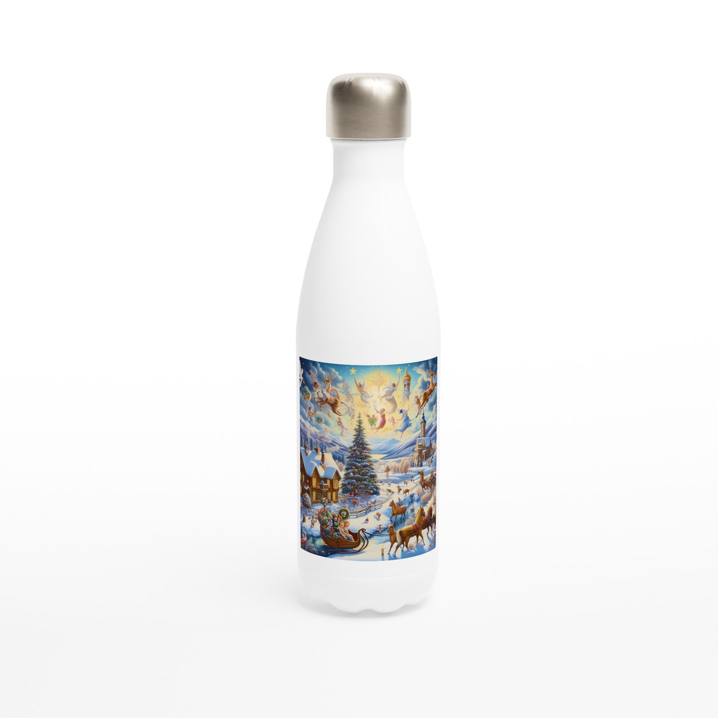 White 17oz Stainless Steel Water Bottle - Winter 197