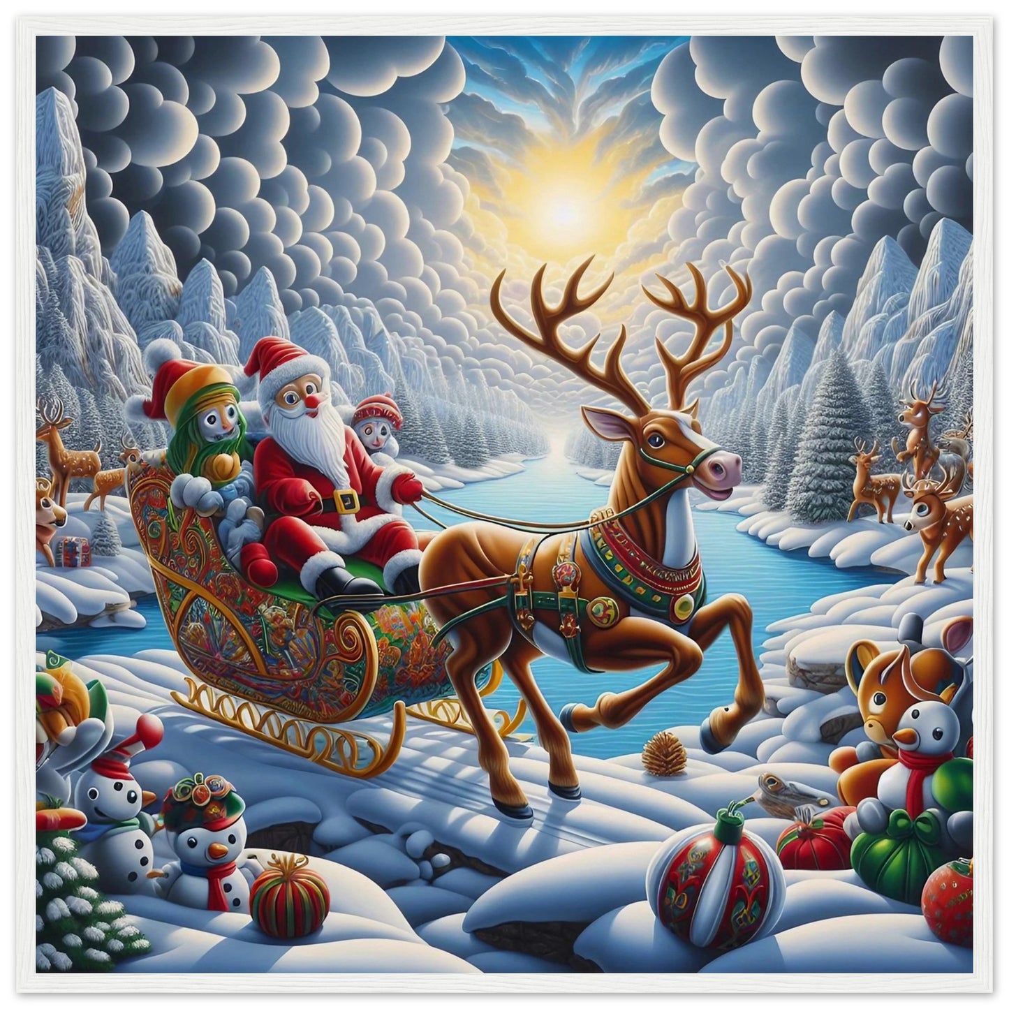 Wall art - Santa Claus and Reindeer