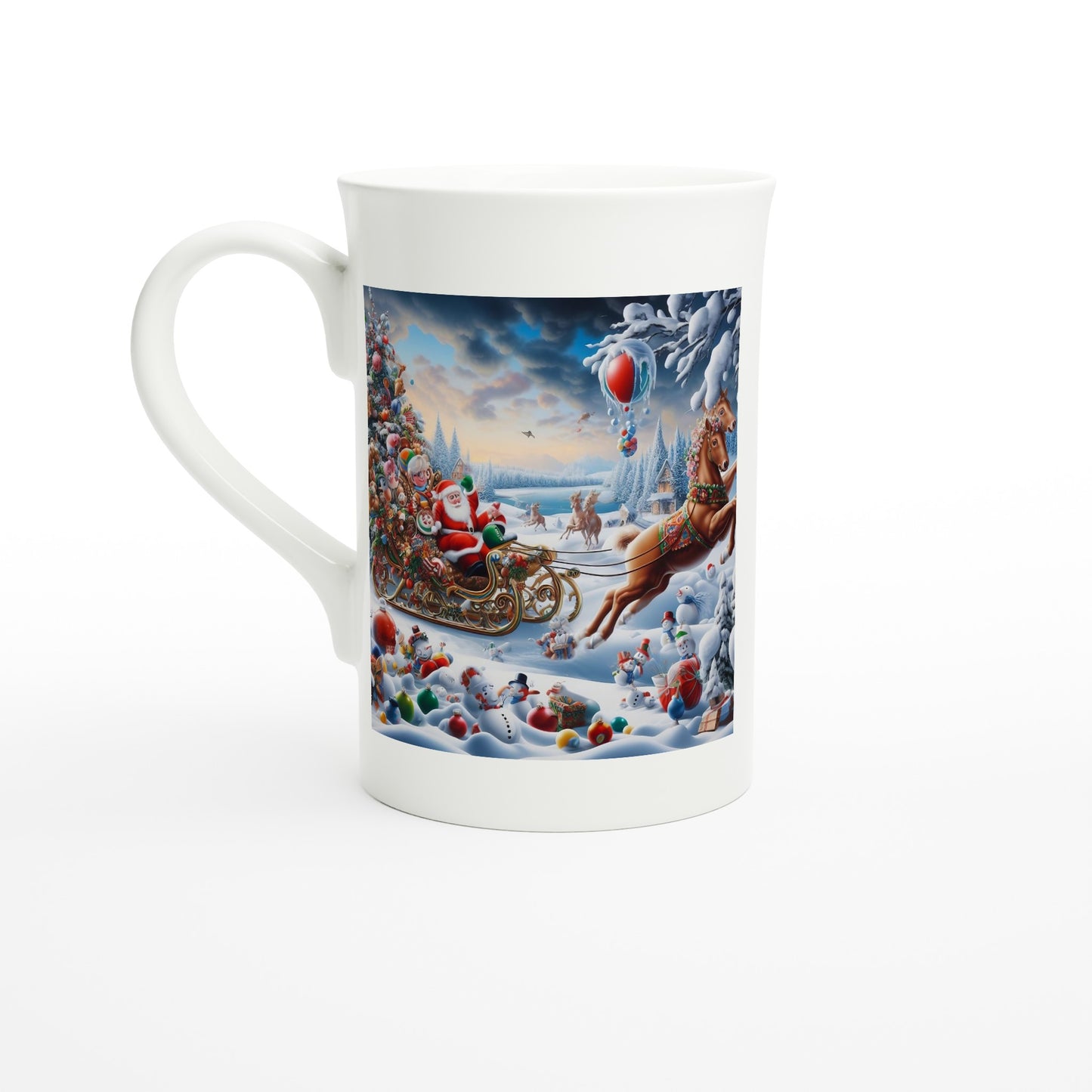 White 10oz Porcelain Slim Mug - Winter 166