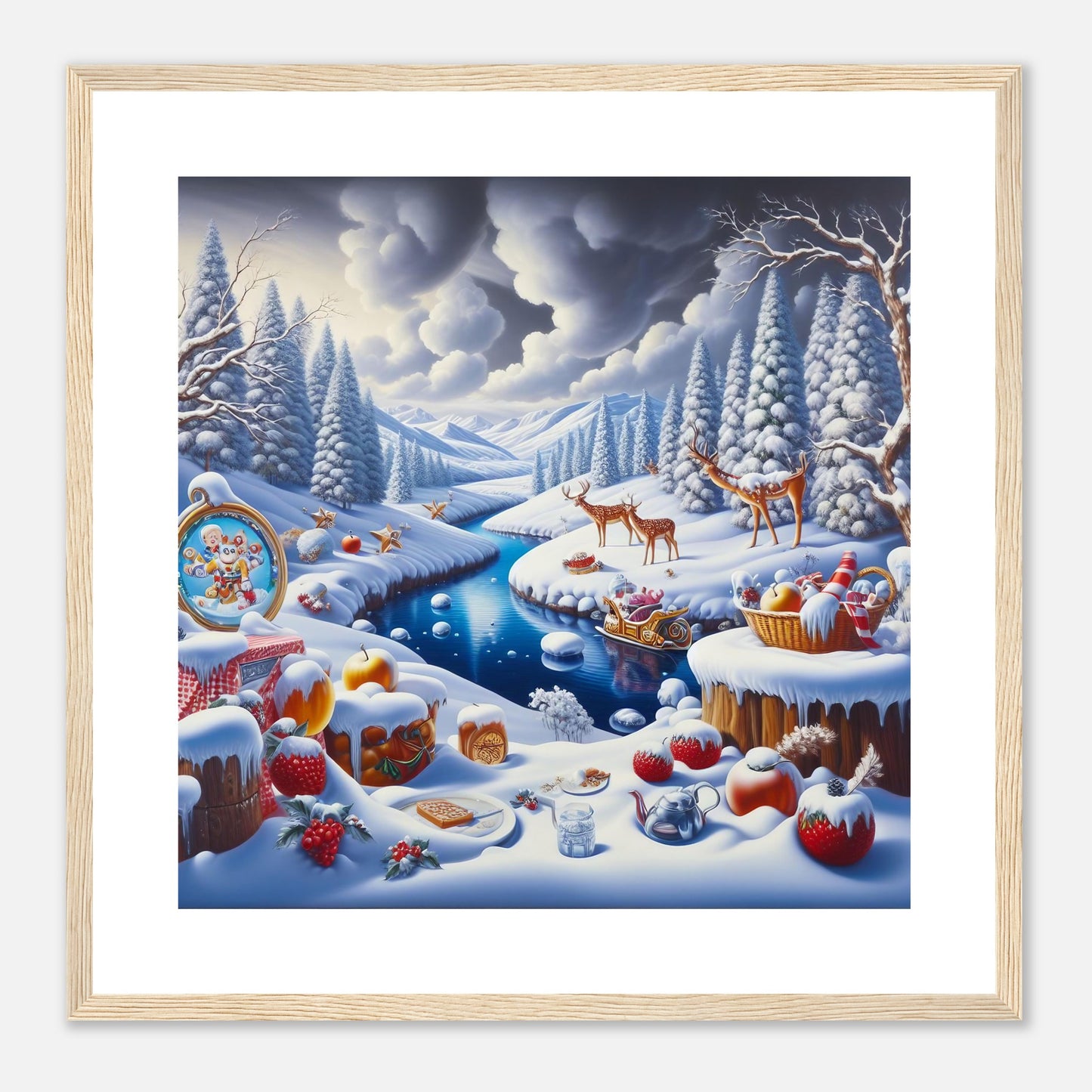 Wall Art - Winter 60 - Fruits and a river