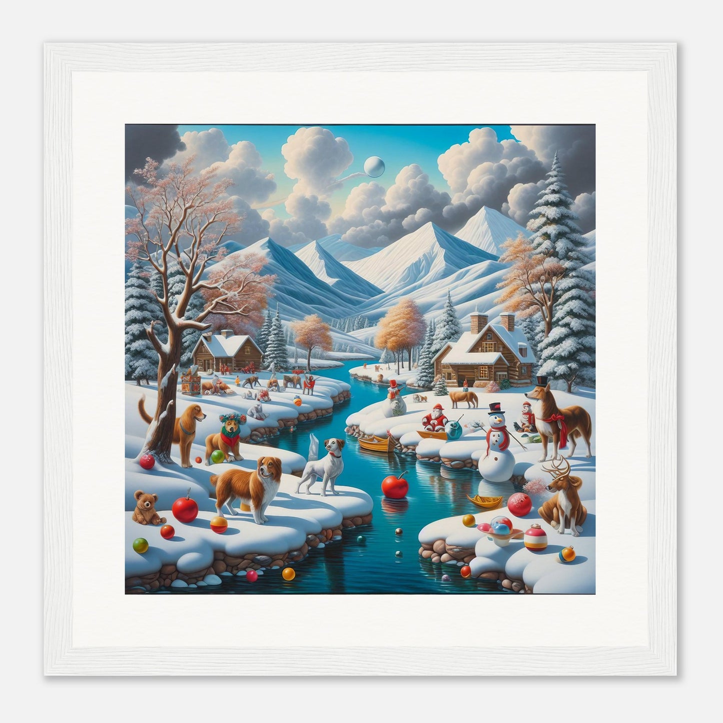 Wall Art - Winter 7 - Animals, River and Mountains