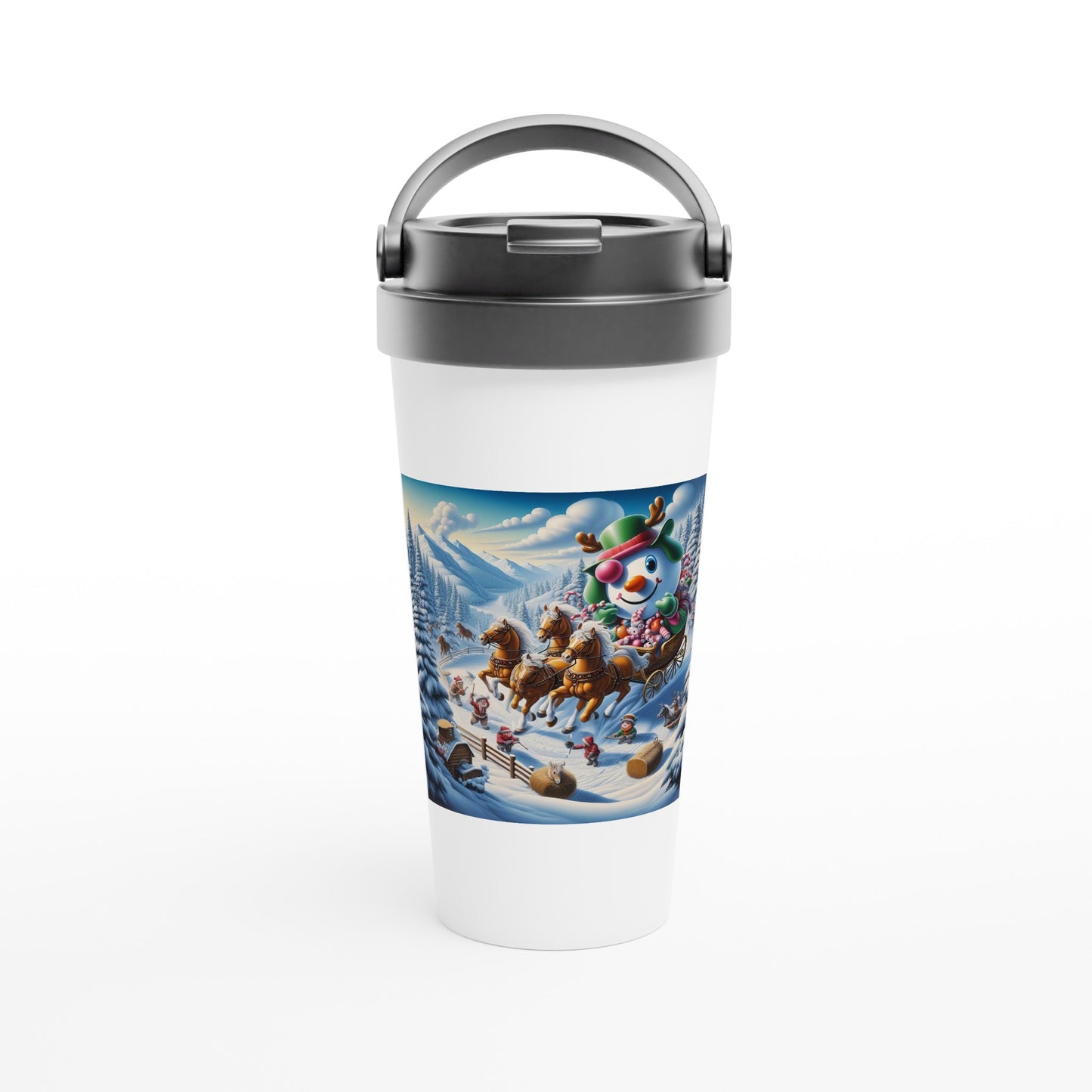 White 15oz Stainless Steel Travel Mug - Winter 63