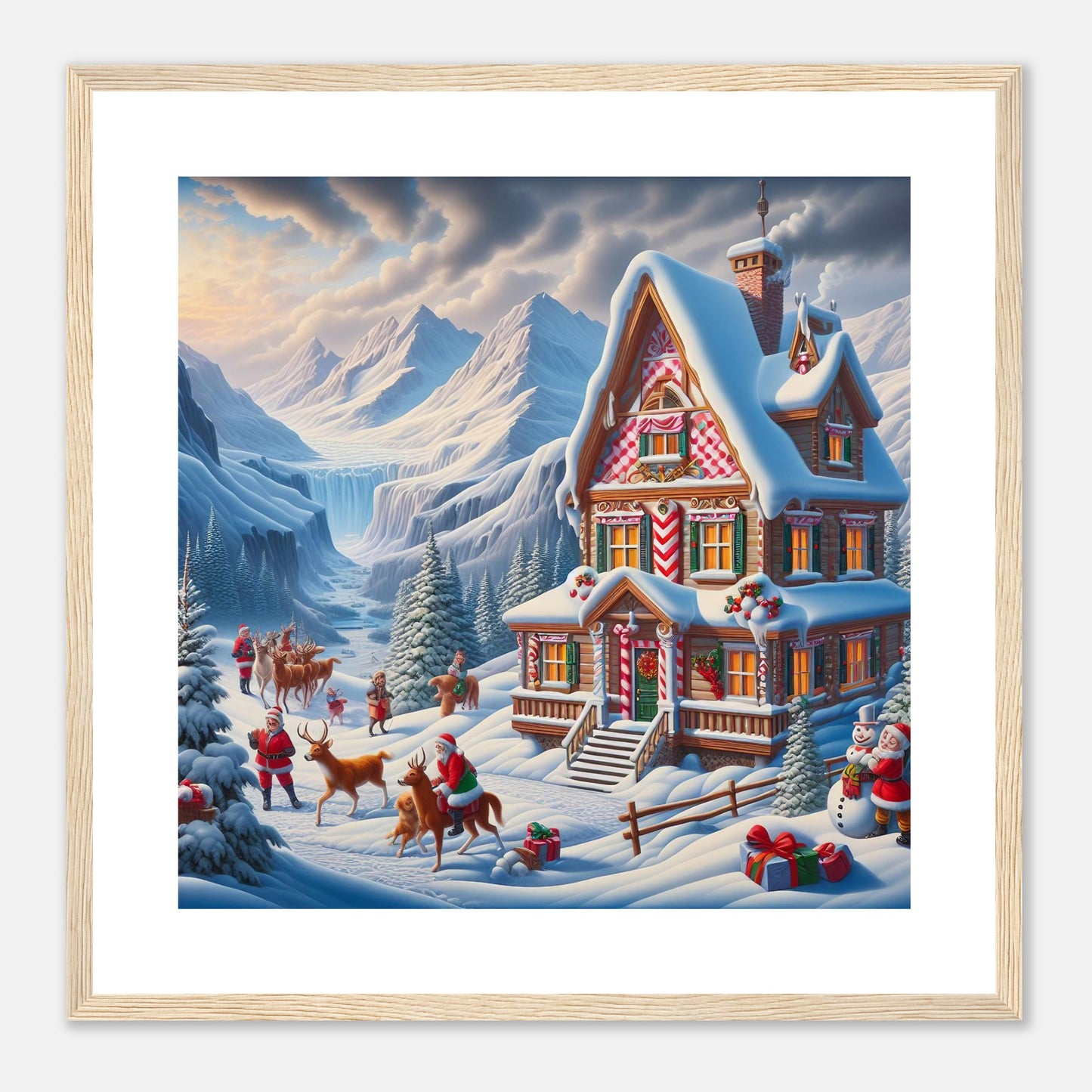 Wall Art - Winter 56 - Cottage and deer