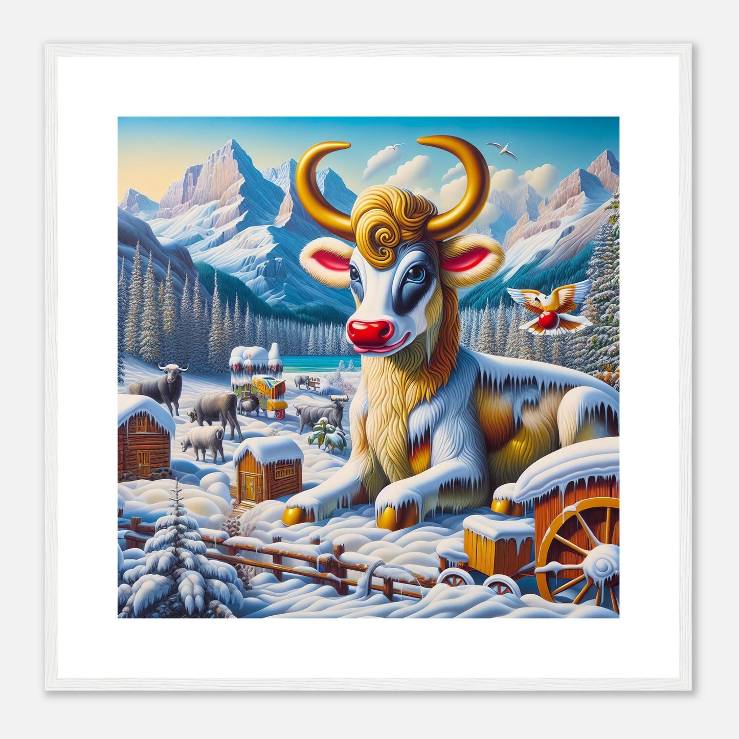 Wall Art - Winter 70 - Sitting cow