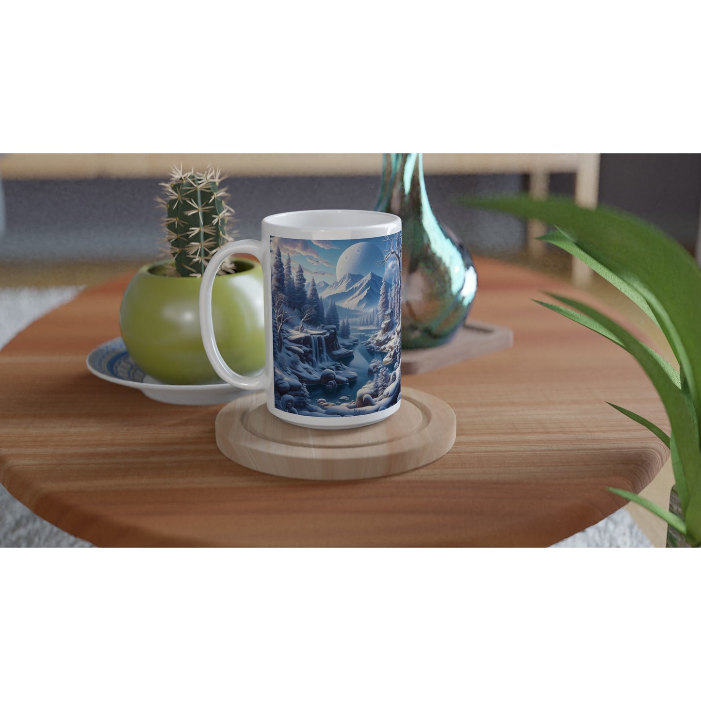 White 15oz Ceramic Mug - Winter 174