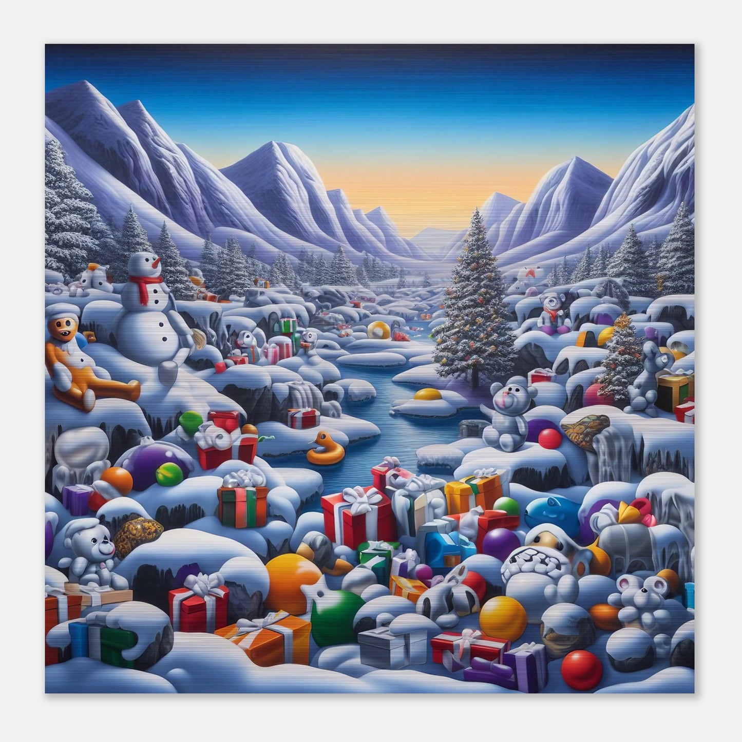 Wall Art - Winter 49 - Gifts and a snowman