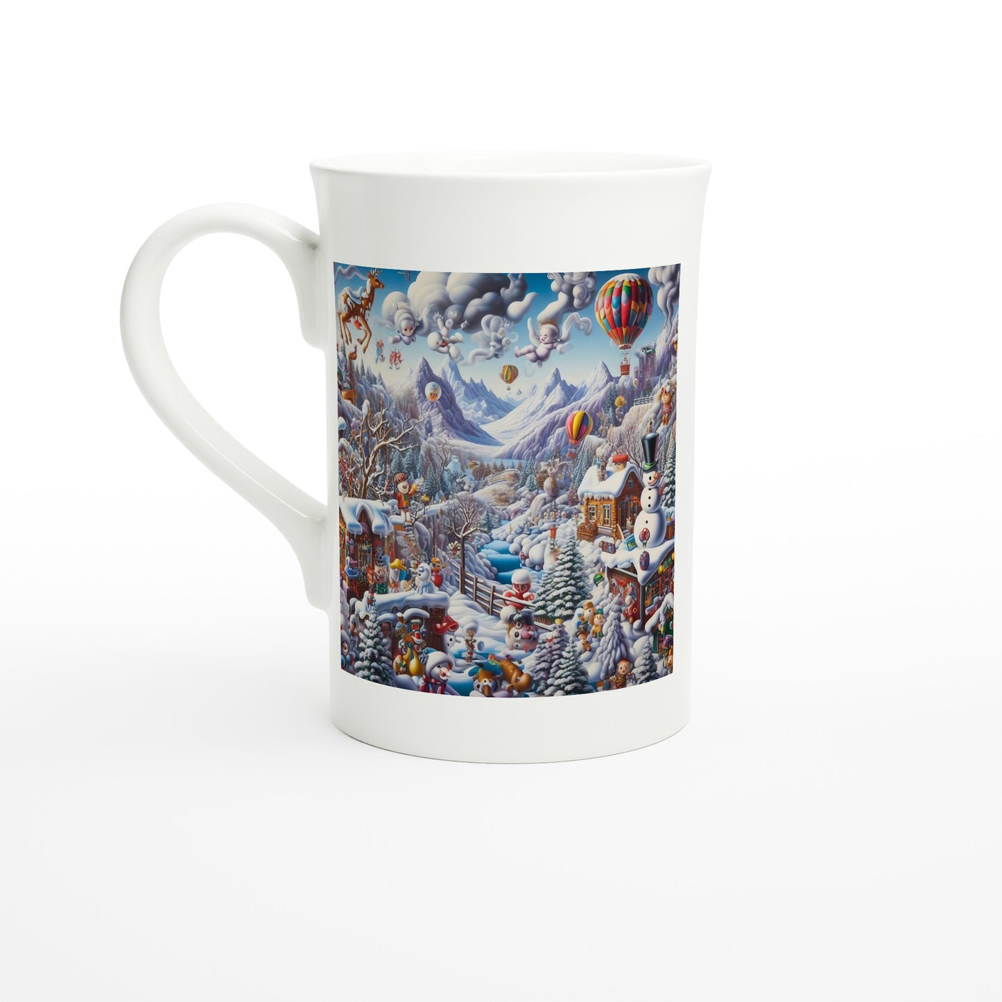 White 10oz Porcelain Slim Mug - Winter 146