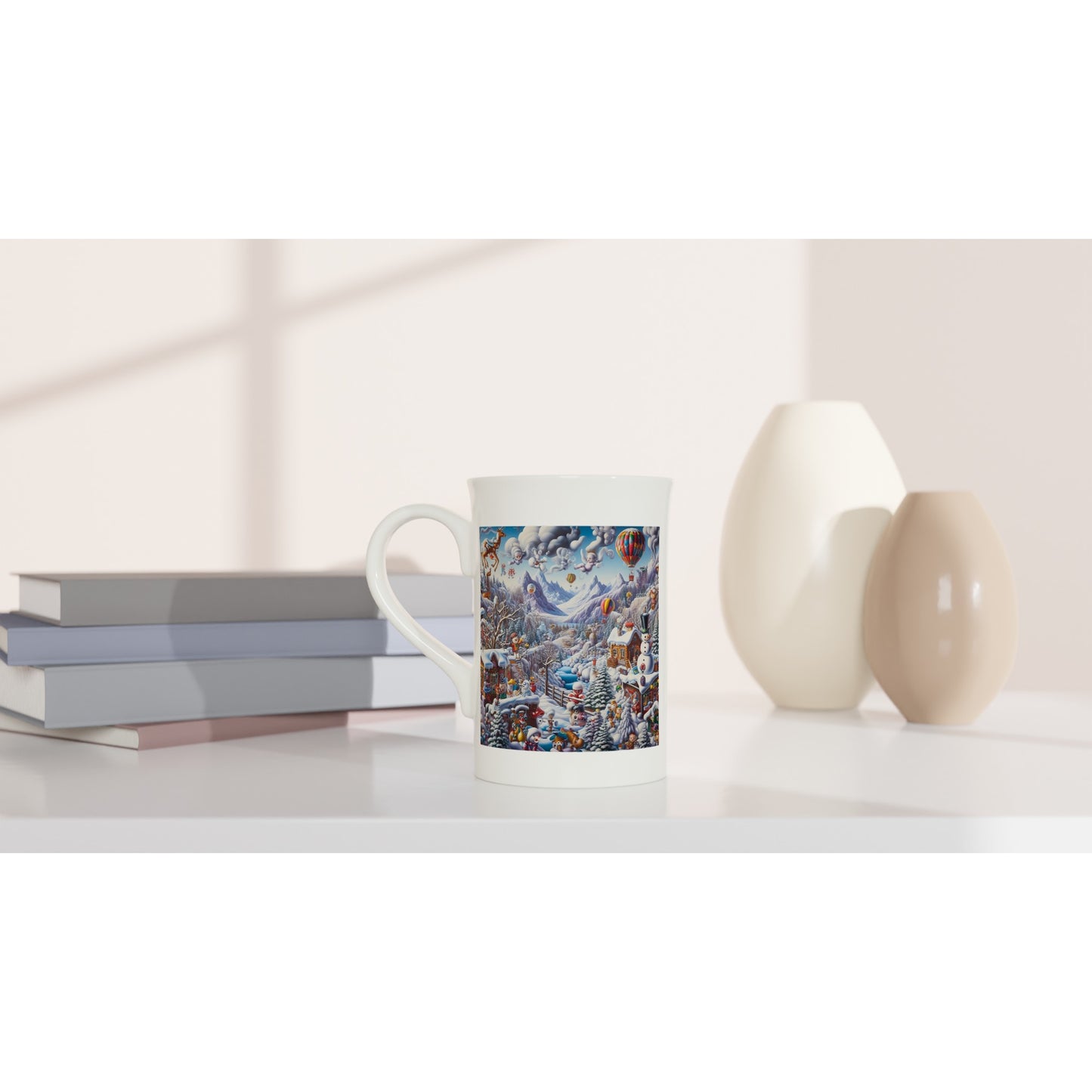 White 10oz Porcelain Slim Mug - Winter 146