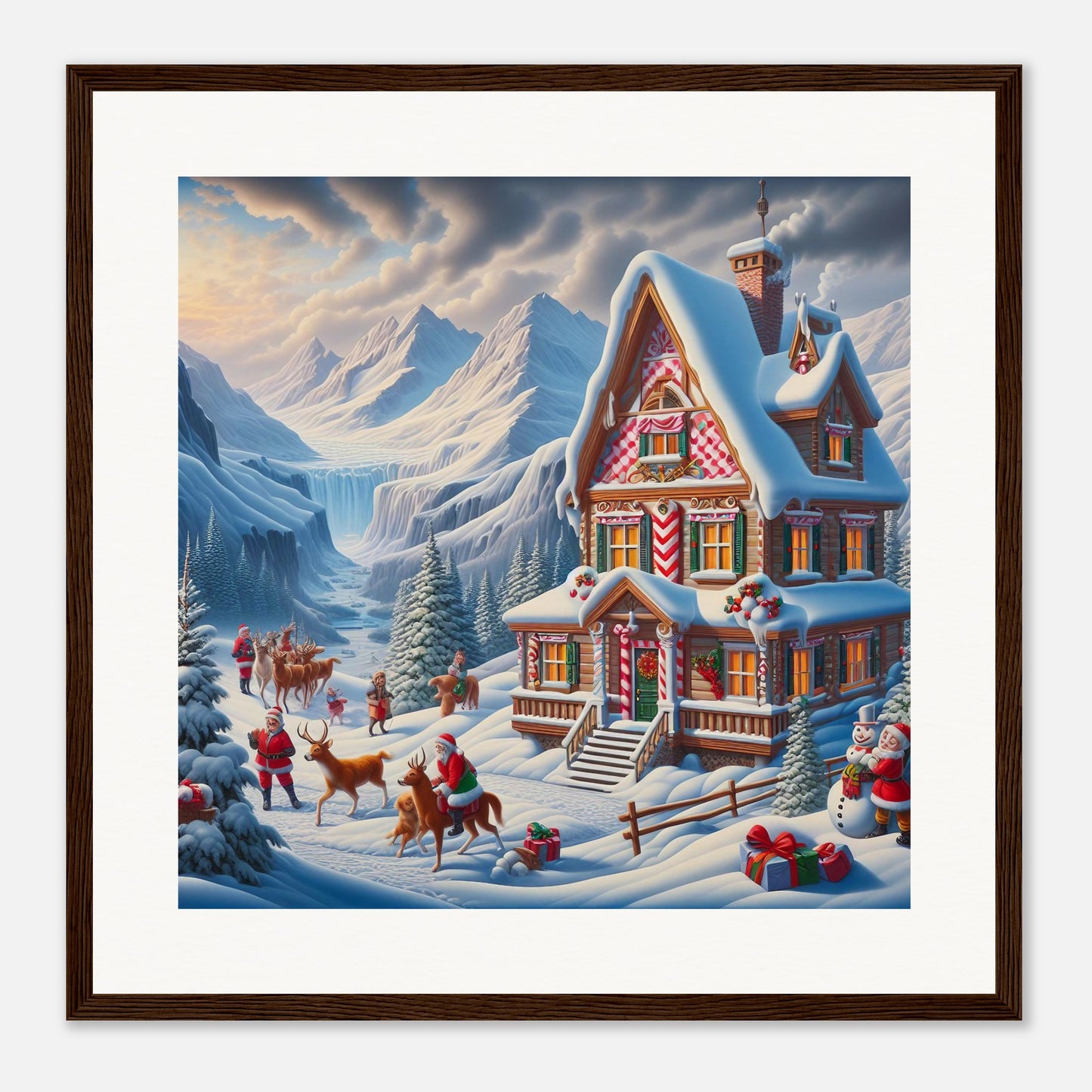 Wall Art - Winter 56 - Cottage and deer