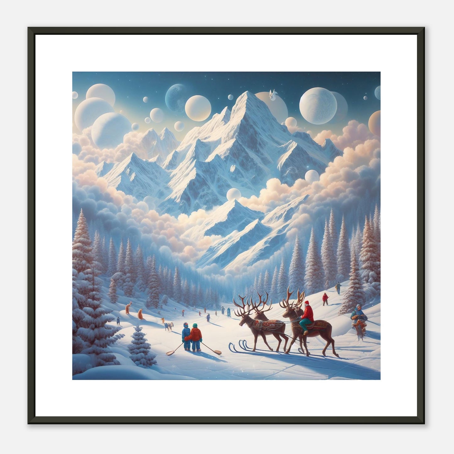 Wall Art - Winter 34 - Deer and planets