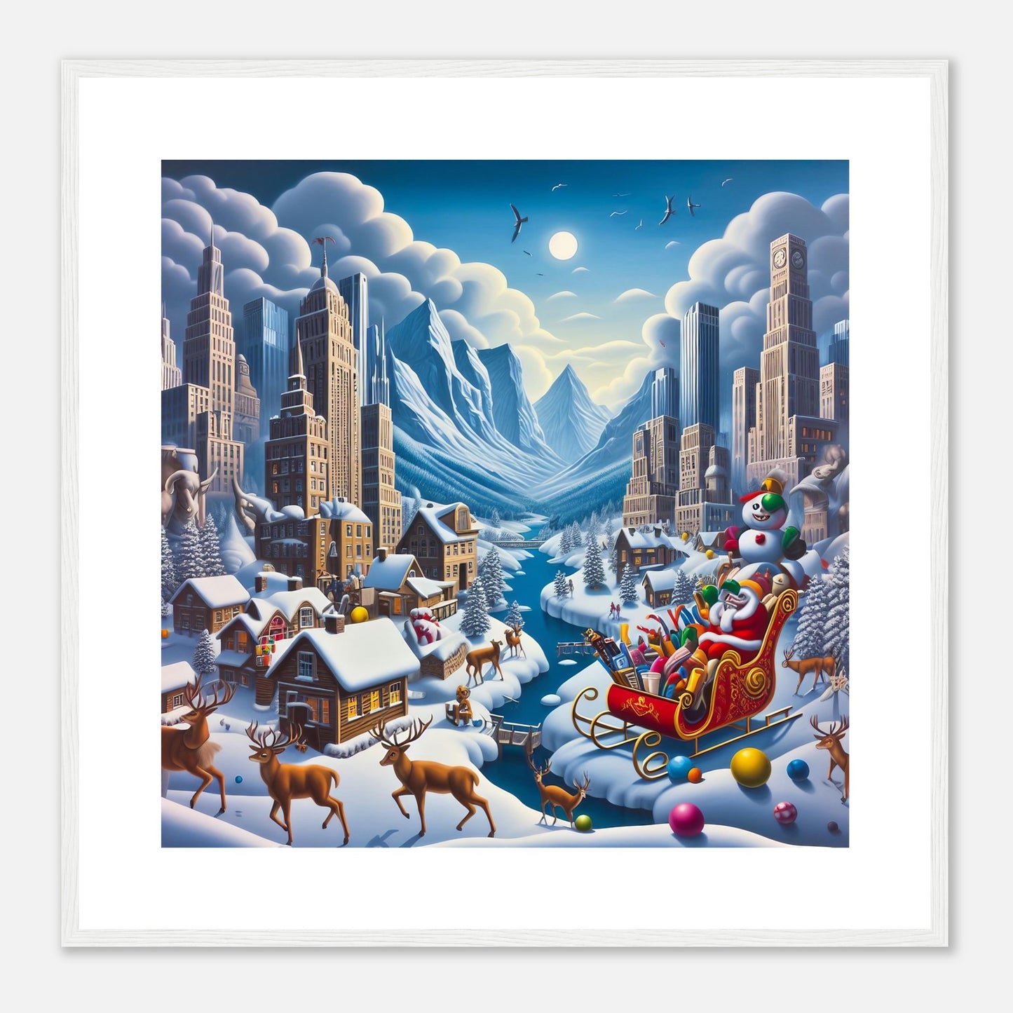 Wall Art - Winter 33 - Sleigh and river