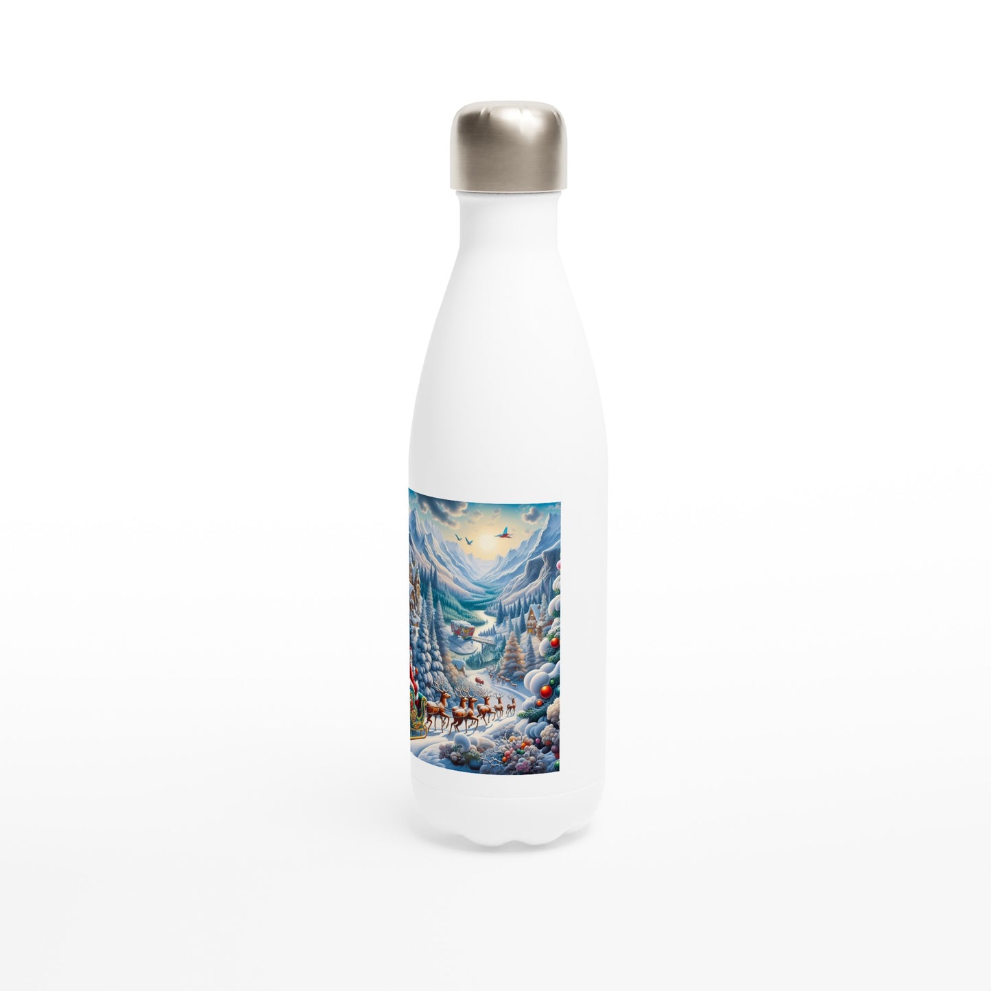 White 17oz Stainless Steel Water Bottle - Winter 113