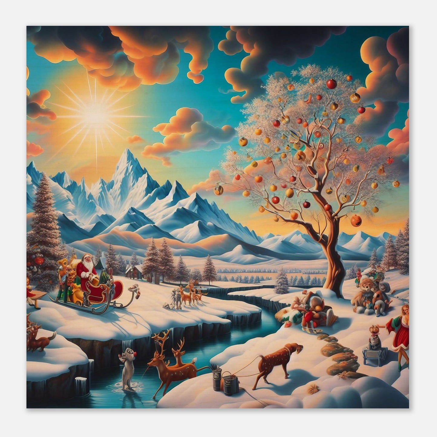 Wall Art - Winter 26 - Santa Claus and a tree