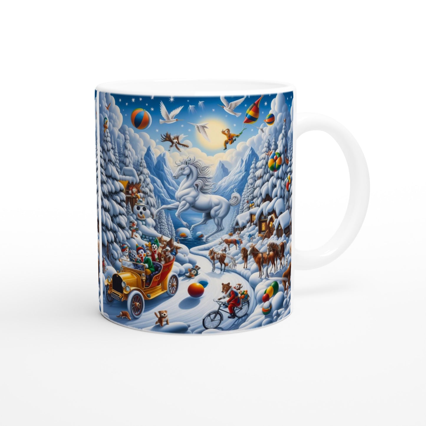 White 11oz Ceramic Mug  - Winter 161